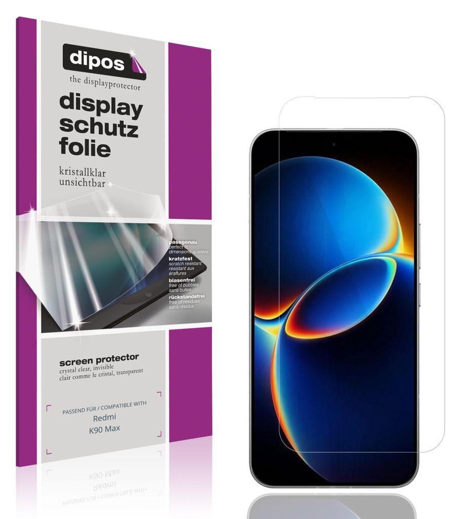 4x Schutzfolie für Redmi K90 Max klar Displayschutzfolie Folie Display Schutz dipos