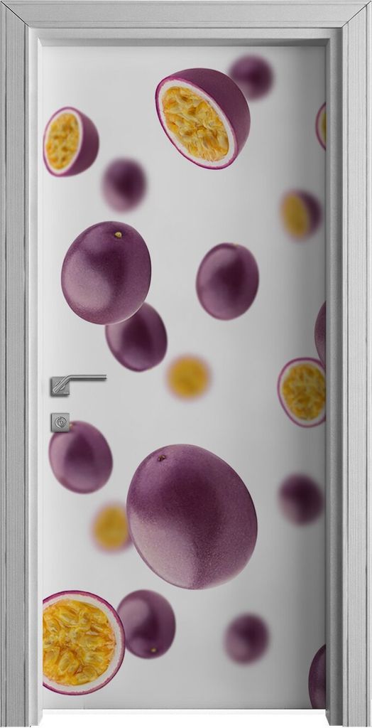 Tür Selbstklebende 90x210 cm Türfolie Türtapete Klebefolie - Weiße Farbige Früchte