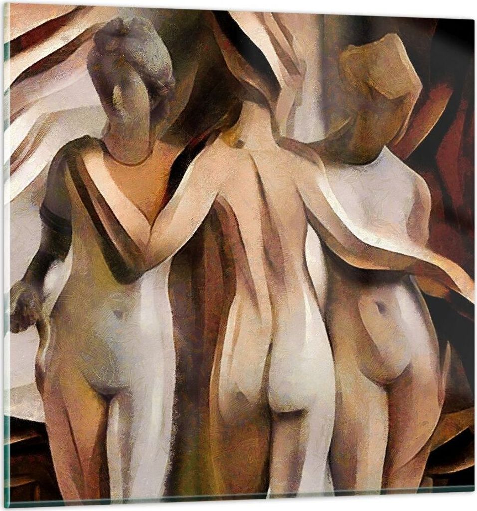 Bilder auf glas - Frau Akt Skulptur - 60x60cm - Glasbilder - Wandbilder - Kunstdruck - zum Aufhängen bereit - Wanddekoration aus Glas - Glas Bilde...