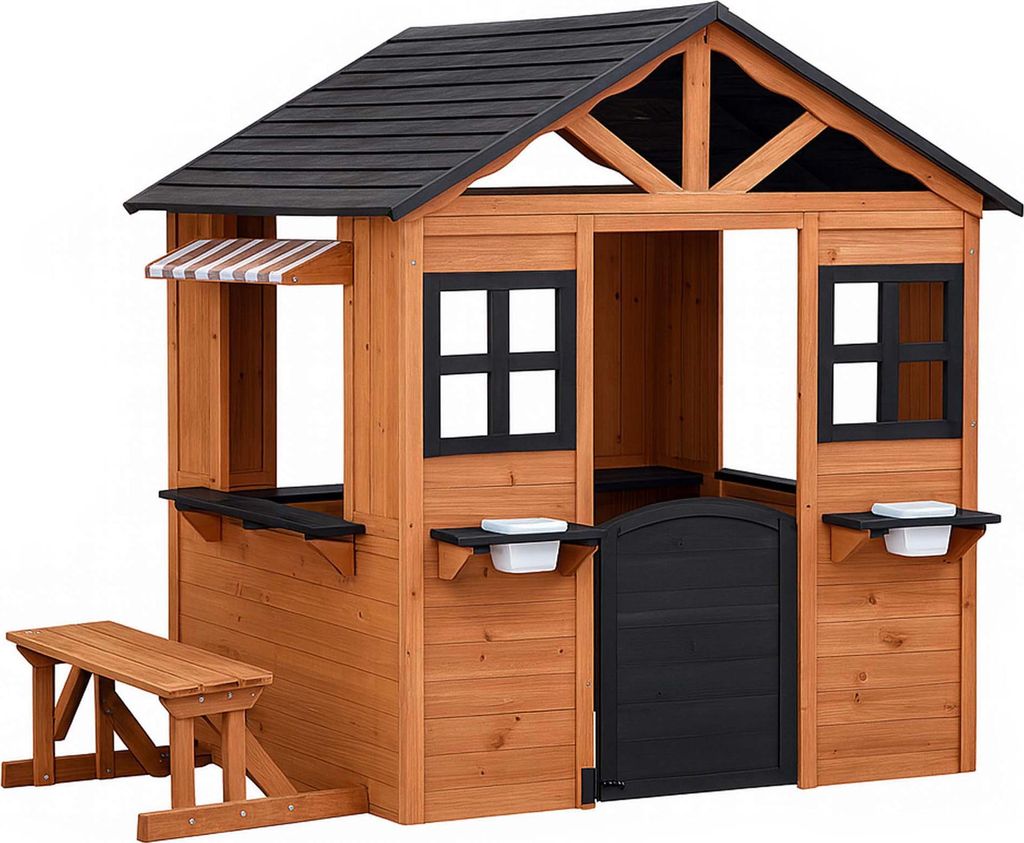 Detský domček Wiltec 178 x 126 x 158 cm z jedľového dreva, Obrázok produktu 