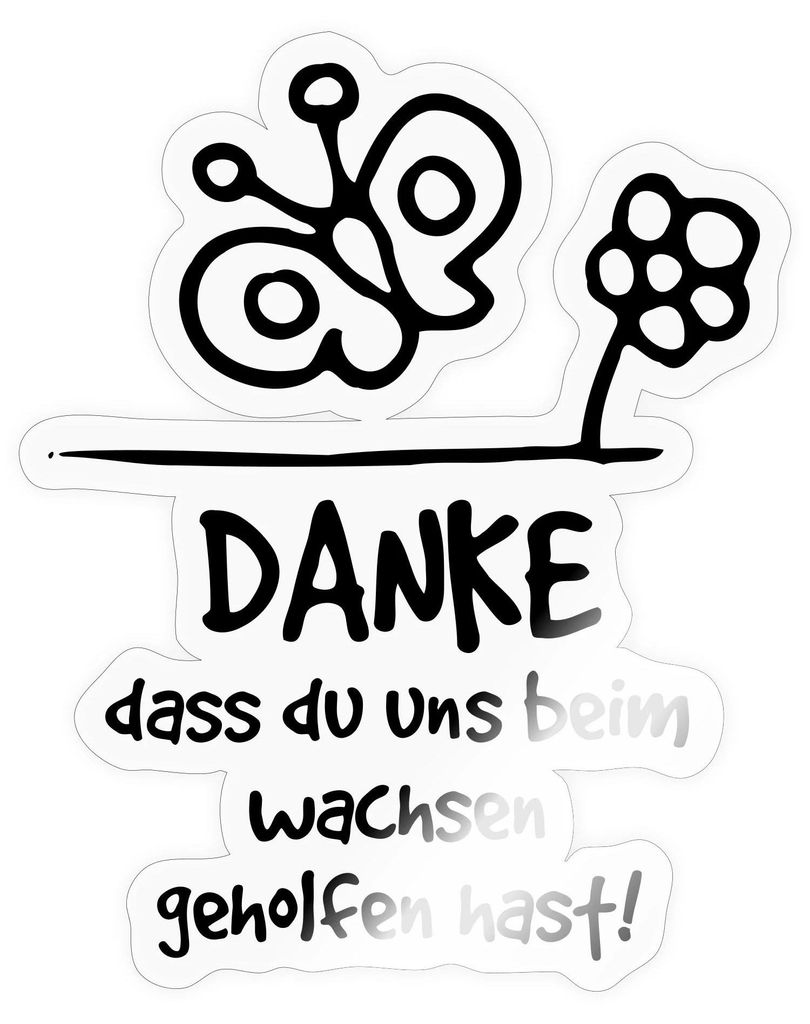 Spreadshirt Abschiedsgeschenk Erzieherin Lehrerin Danke Geschenk Sticker Aufkleber, 10 x 10 cm, Transparent glänzend
