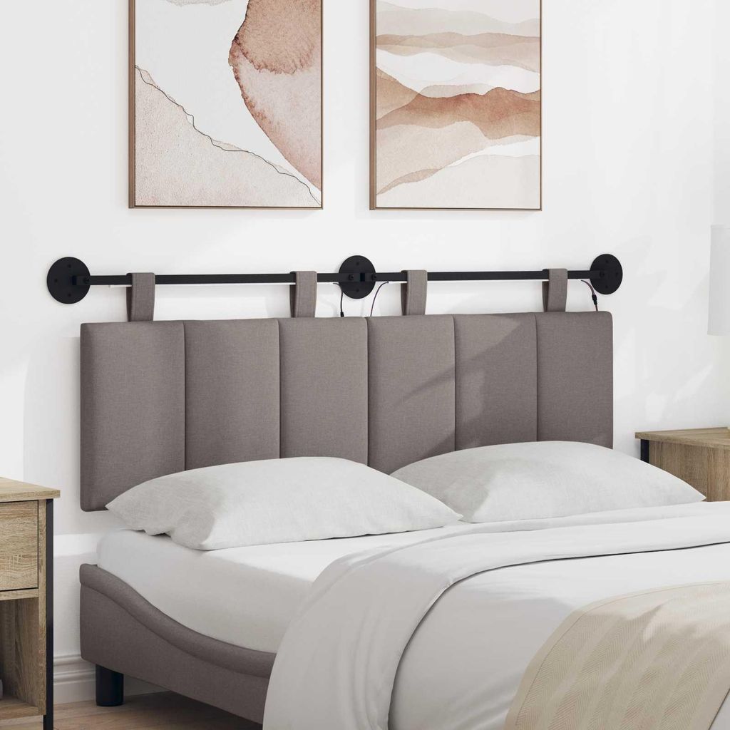 Möbel Hängendes Kopfteil Mit LED Licht Taupe StoffKopfteile - Kopfteile c5495