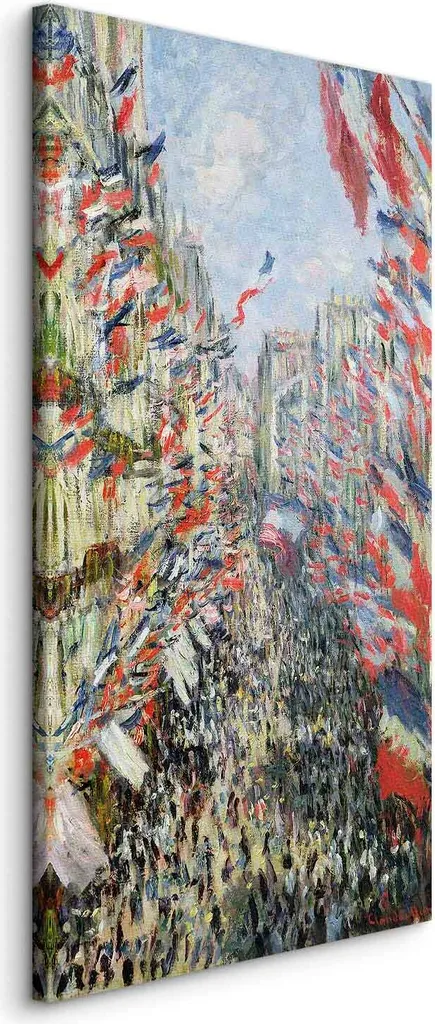 Quadro Claude Monet Rue Montorgueil 60x120 - Emozione di Parigi a Casa