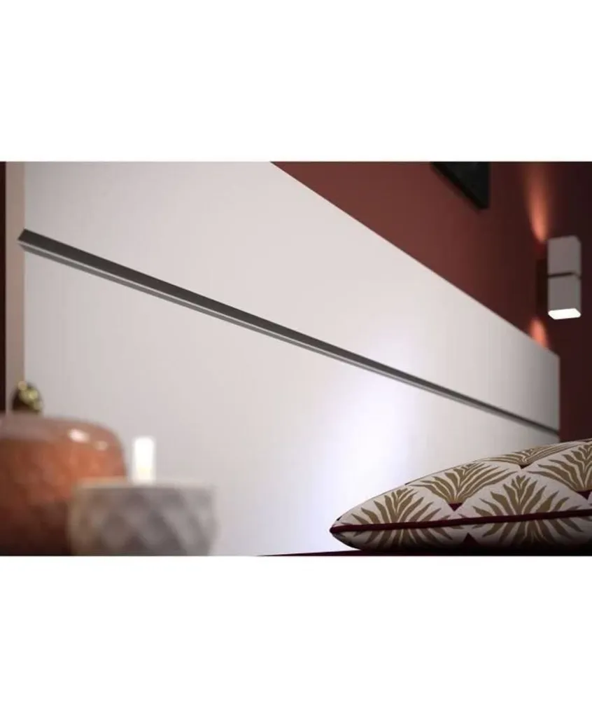 Lit 140x190 cm BOSTON blanc avec structure robuste et design moderne - 7