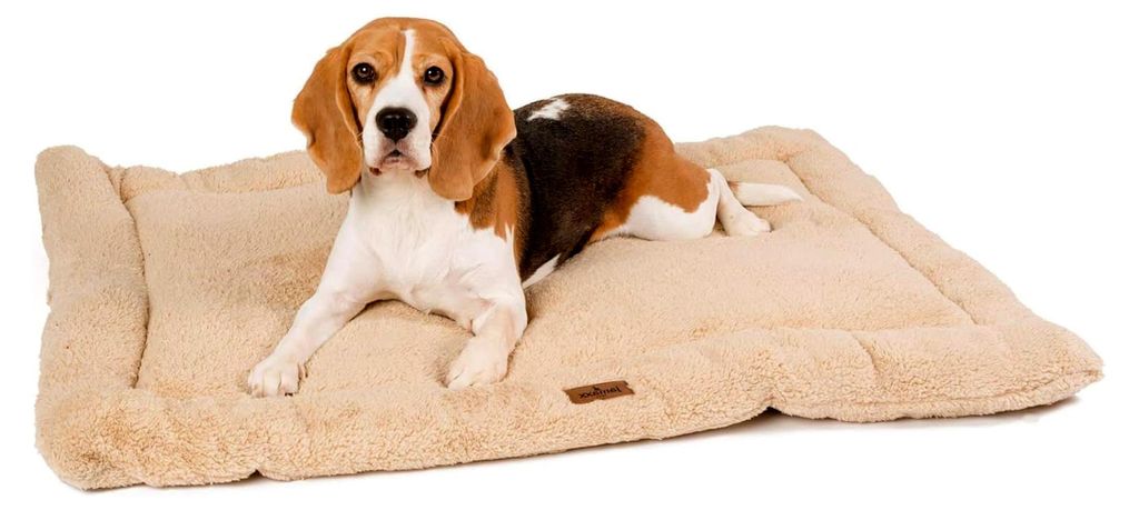 JAMAXX Selbstwärmende Thermo Hunde-Decke, Thermal Wärmematte, Fleece Kissen, Wärmedecke für Hunde und Katzen (L) Sand