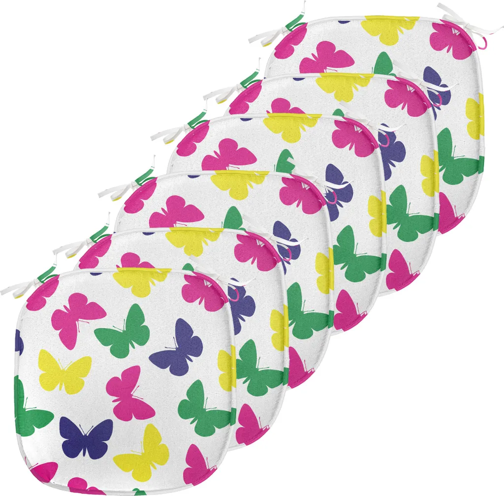 Housses de Chaise Imperméables 40 cm Lot de 6 Décor Papillons Romantique