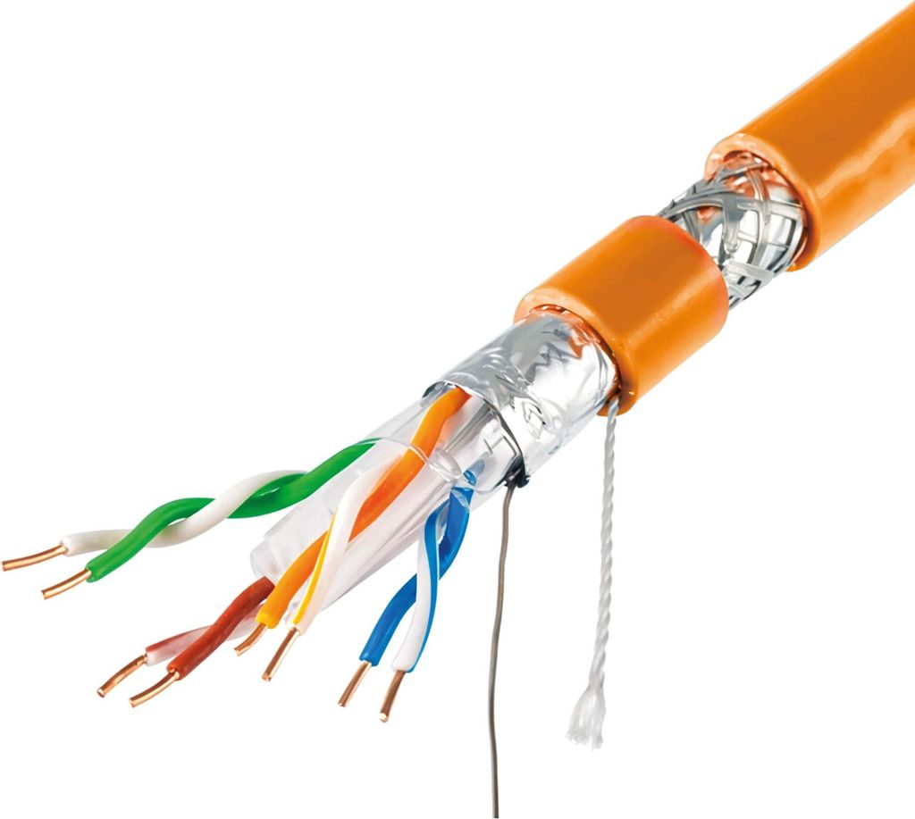 Cat.6A SF/UTP Netzwerkkabel - 500 m auf Holztrommel - 4-paarig 23AWG Massivkupfer - Fluke- - Für Wandmontage - 10 Gbit/s bis zu 100 m - Doppelt ge...