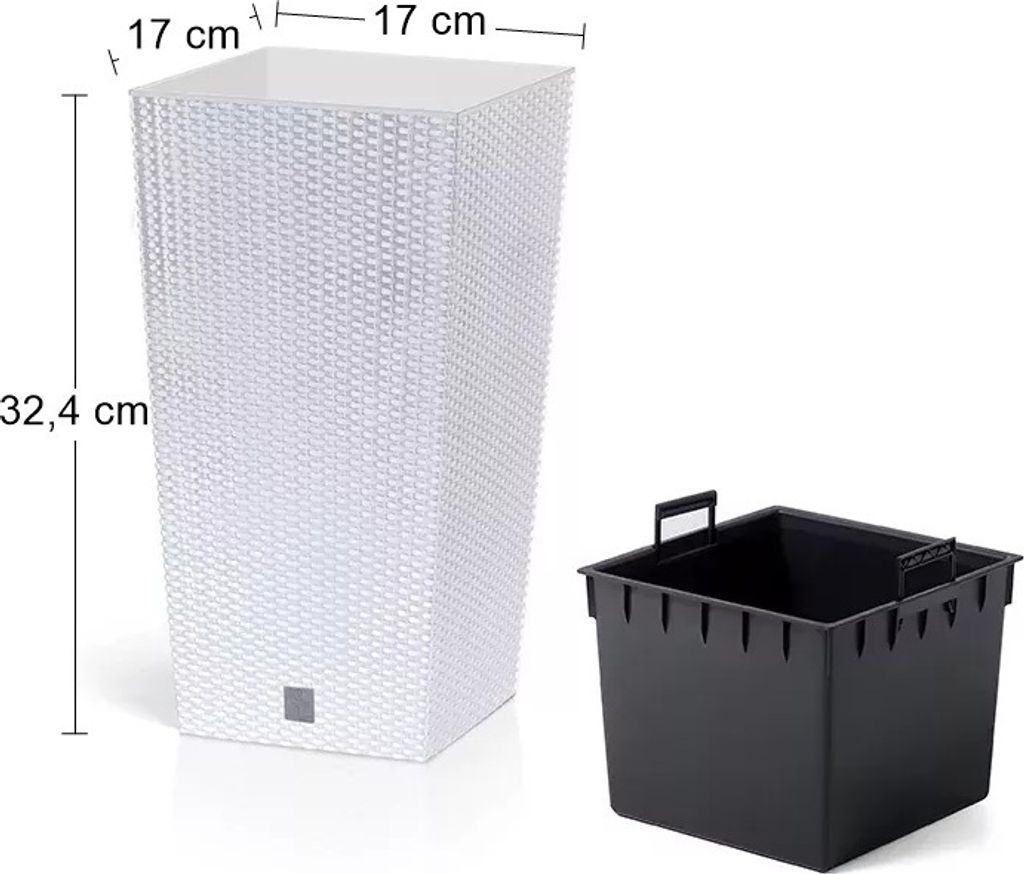 Blumentopf + Einsatz Blumenkübel Rattan RATO SQUARE DRTS170 Produktbild 15