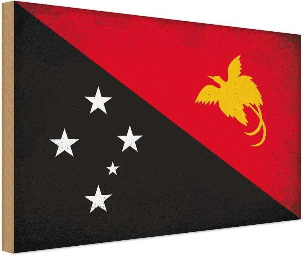 vianmo Holzschild 20x30 cm Papua?Neuguinea Guinea Vintage Flagge Fahne Wappen