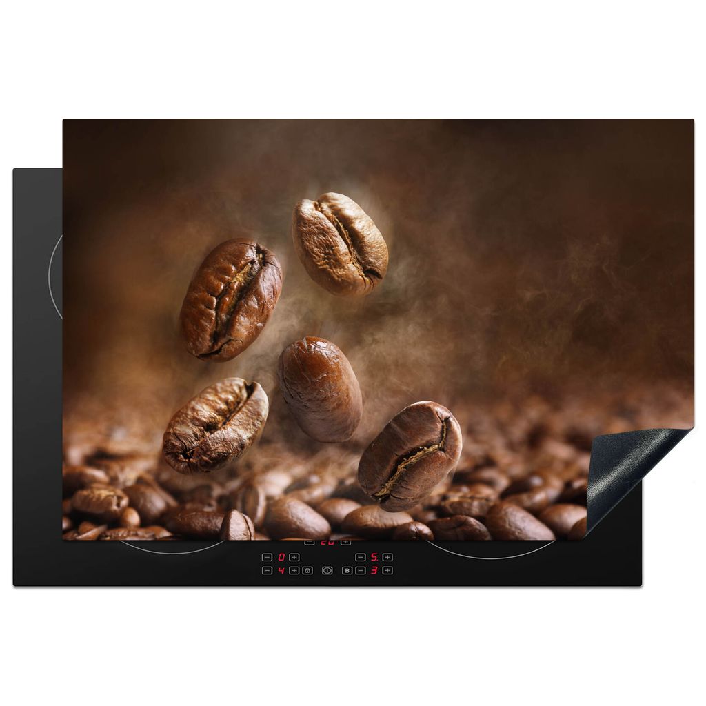 KitchenYeah Herdabdeckplatte Kaffeebohnen - Kaffee - Braun , 76x51cm, Küche Deko, Glaskeramikkochfeld Herdabdeckung, Abdeckplatte fùr Kochfeld