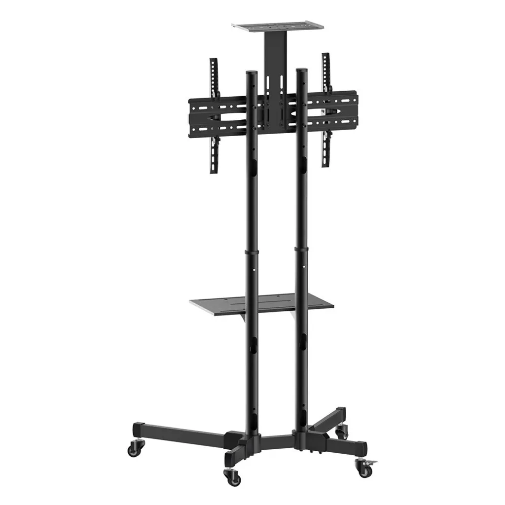 Support TV avec étagère Reflecta 70VCE pour écran plat et décodeur noir - 2