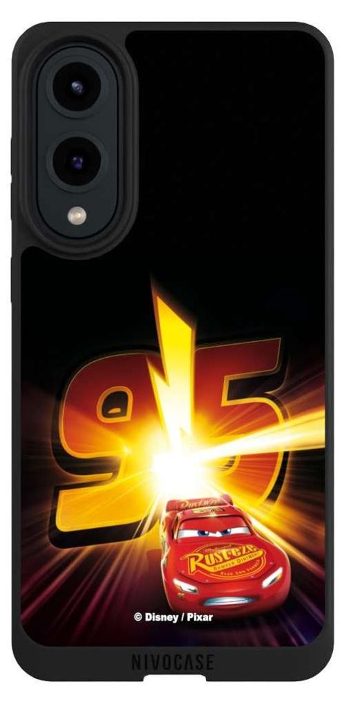 NIVOCASE Handyhülle für Samsung Galaxy S25 Edge Hülle NIVOpure Case Schwarz Cars Lightning Mcqueen 95 Offizielles Lizenzprodukt