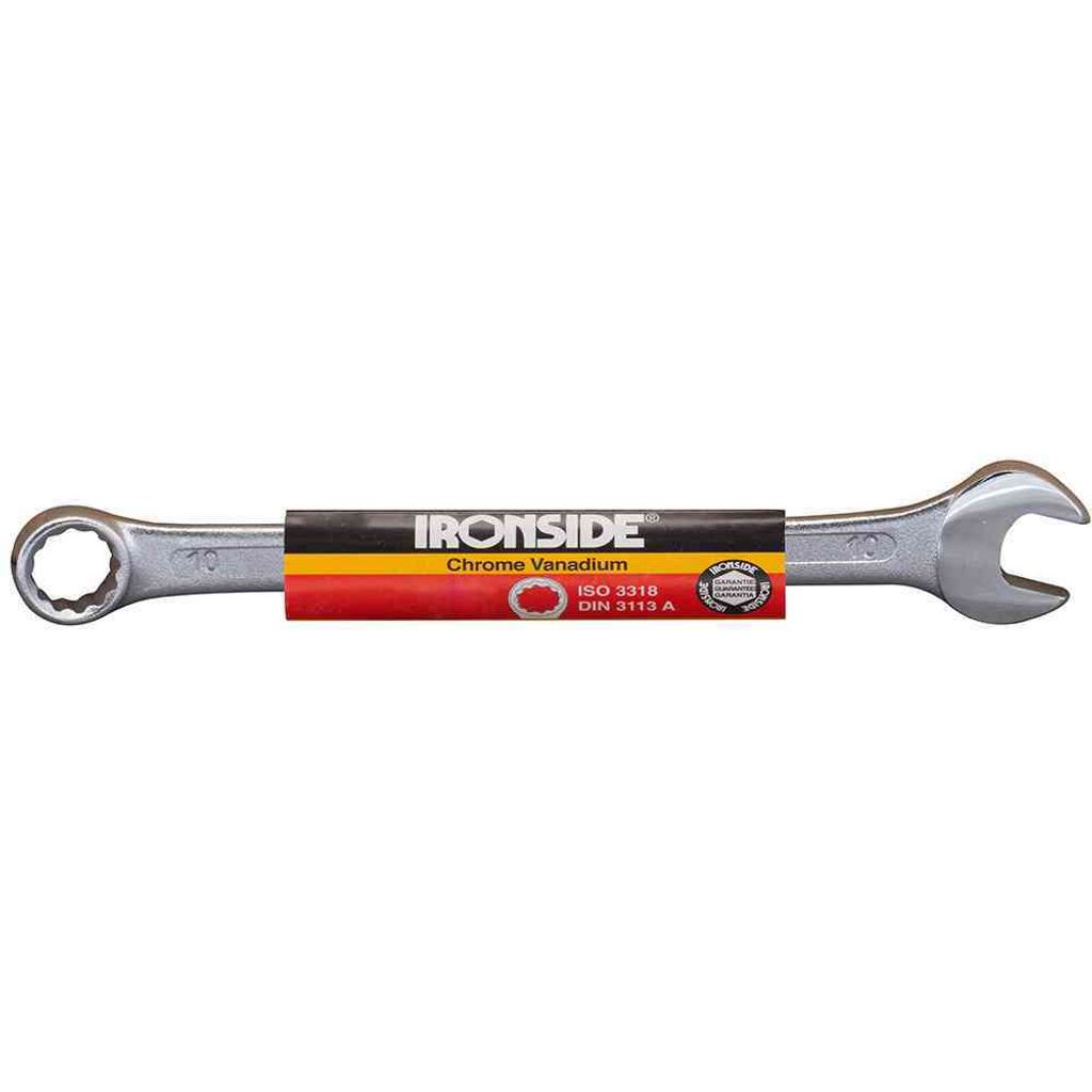 Ironside 112-024 Ring-Maulschlüssel 10mm C.V.-Stahl, silber-grau