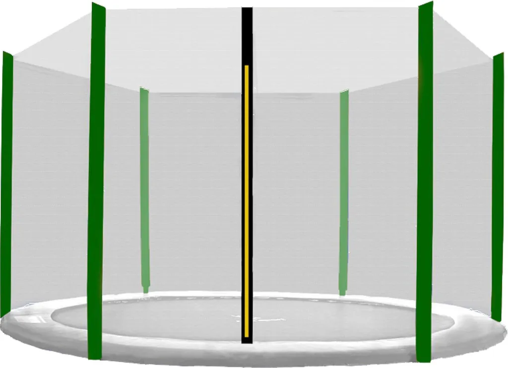 Filet de Sécurité Aga 250 cm pour Trampoline Enfant - 6 Poteaux Verts