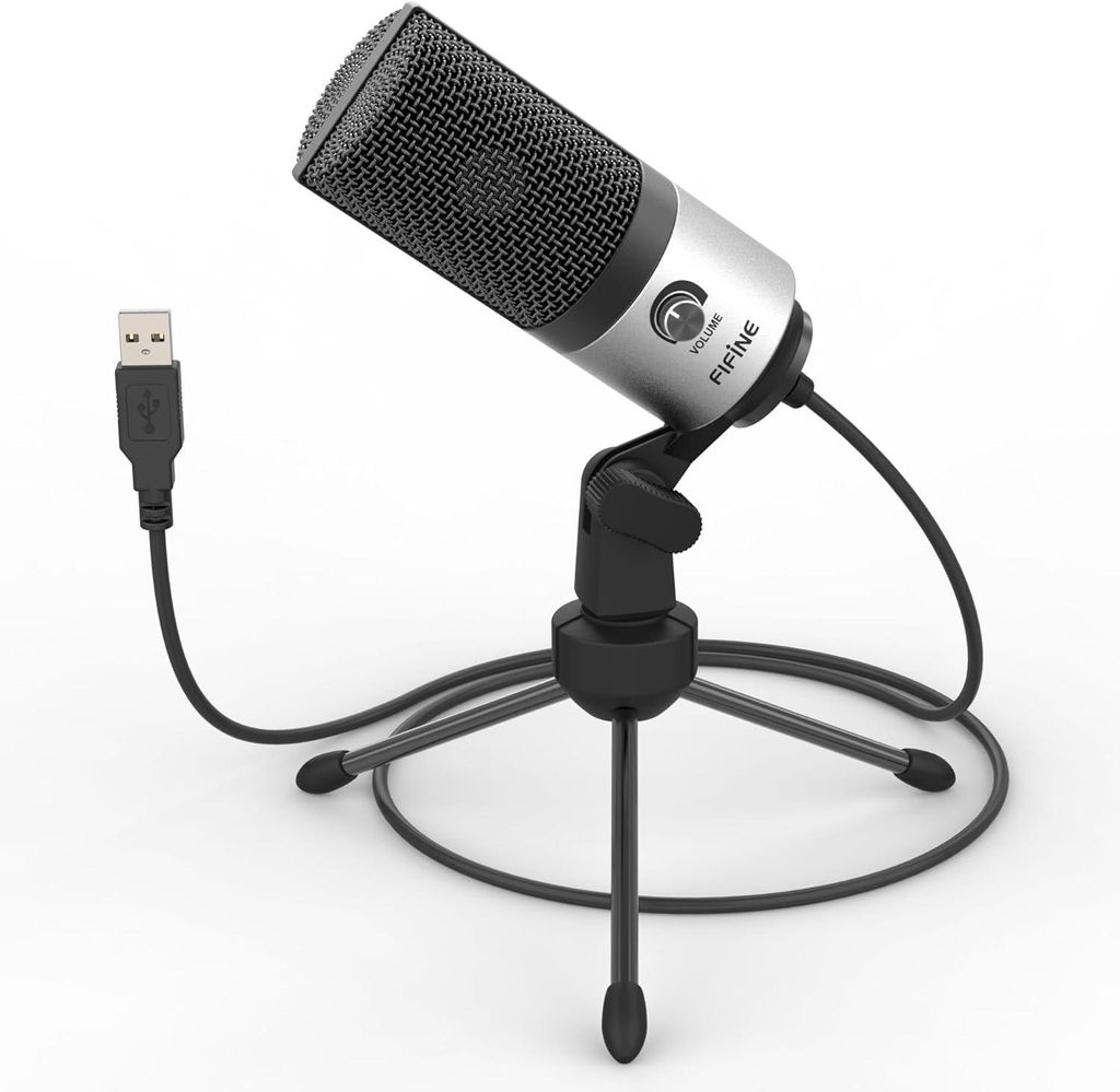 USB Mikrofon für PC Mac PS4 PS5, Kondensator Streaming Mikrofon mit Ständer, Studioaufnahme, Nierencharakteristik, Podcast, Gaming, Voice-Chat