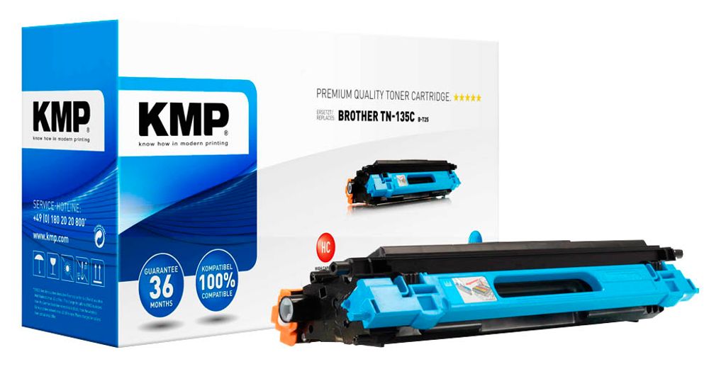KMP Toner B-T25 für Brother TN-135C HL-4040 4050 4070 ... cyan