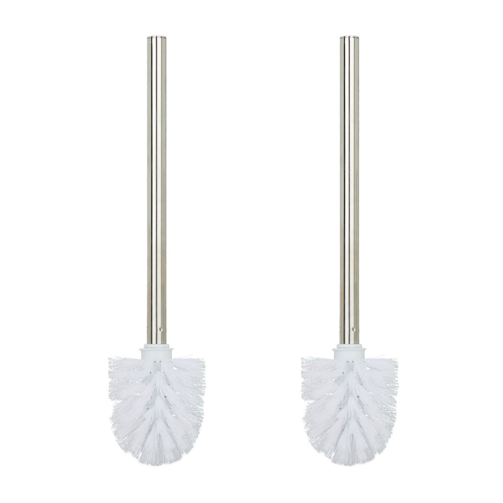 Scopino per WC Relaxdays, set da 2 pezzi, ricambio, testina Immagine del prodotto 