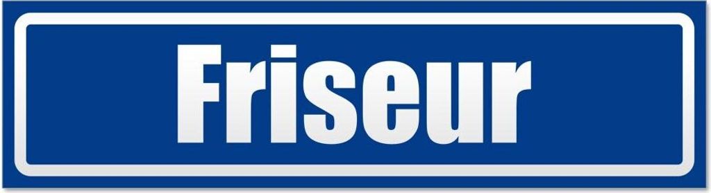 Kiwistar - Autoaufkleber - Verkehrsblau - 45 x 12 cm - Friseur invertiert - Hinweis Aufkleber Sticker für Auto, Kfz, Fahrrad, PKW, LKW