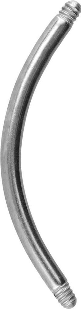 Bauchnabel-Piercing, Rook Piercing Chirurgenstahl Banane ohne Kugeln Silber Stablänge: 13mm | Stabstärke: 1,2mm
