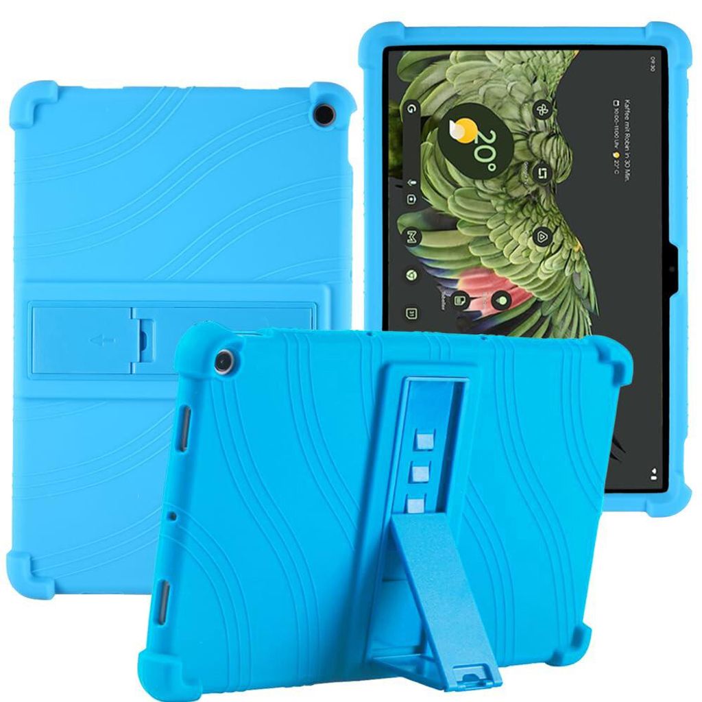 Tablet Hülle für Google Pixel Tablet 10,95", Stoßfeste Weiches Silikon Schutzhülle mit Standfunktion Hellblau