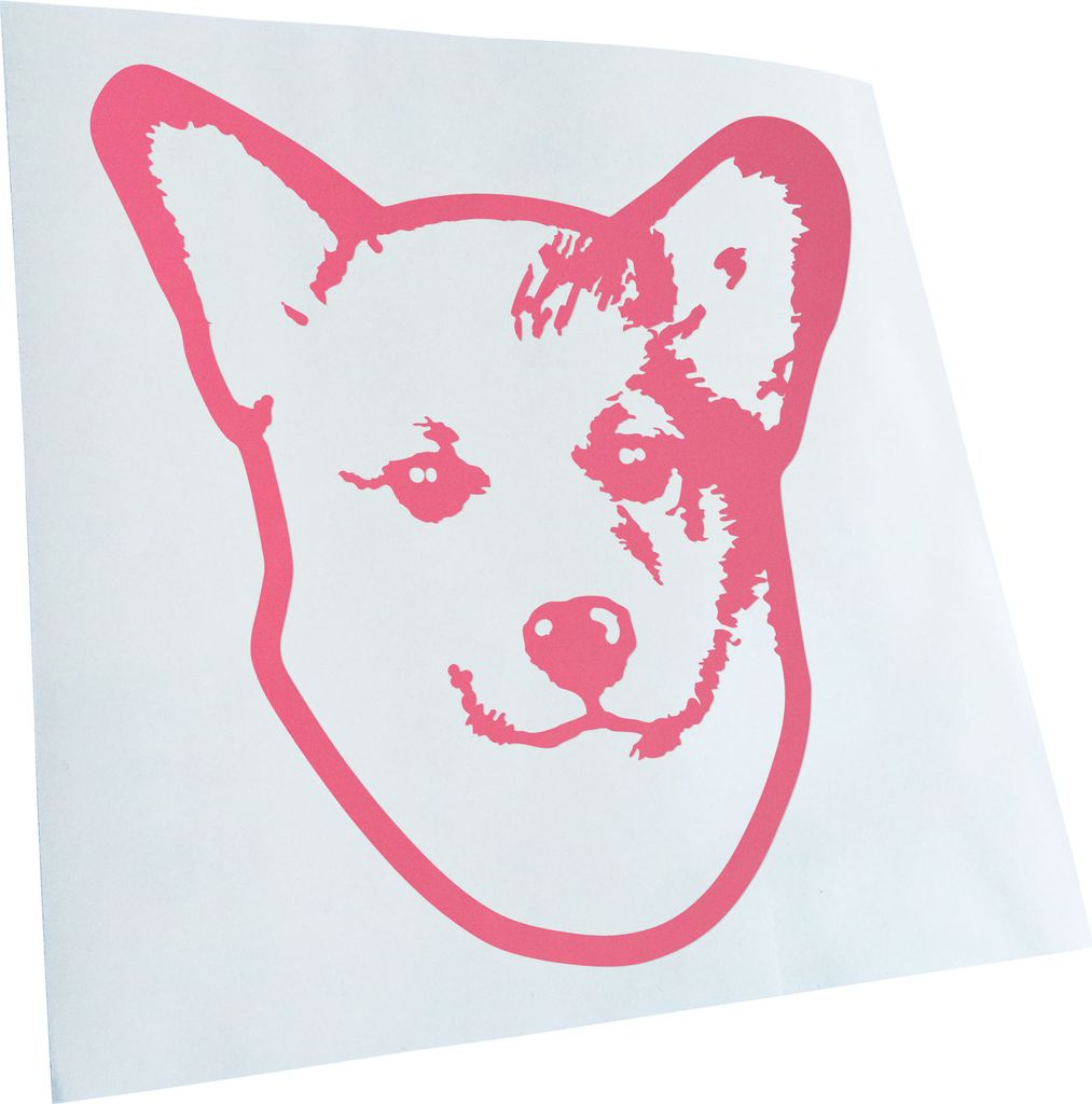 Kiwistar - Autoaufkleber - The Pembroke Welsh Corgi - Hellrosa - 40x36cm - Aufkleber für Auto, Laptop, Fahrrad, LKW, Motorrad mehrfarbig JDM Decal...