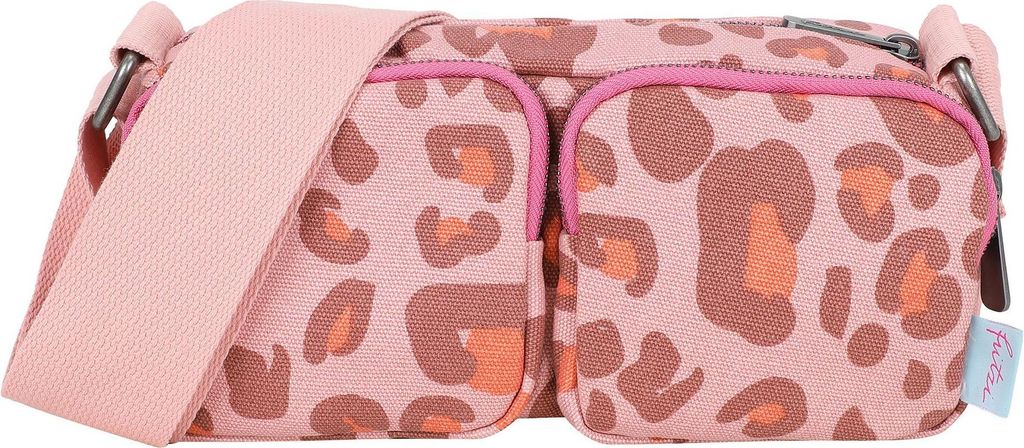 Fritzi aus Preußen Umhängetasche Donny Crossover Bag Long Canvas Leo Brick rosa