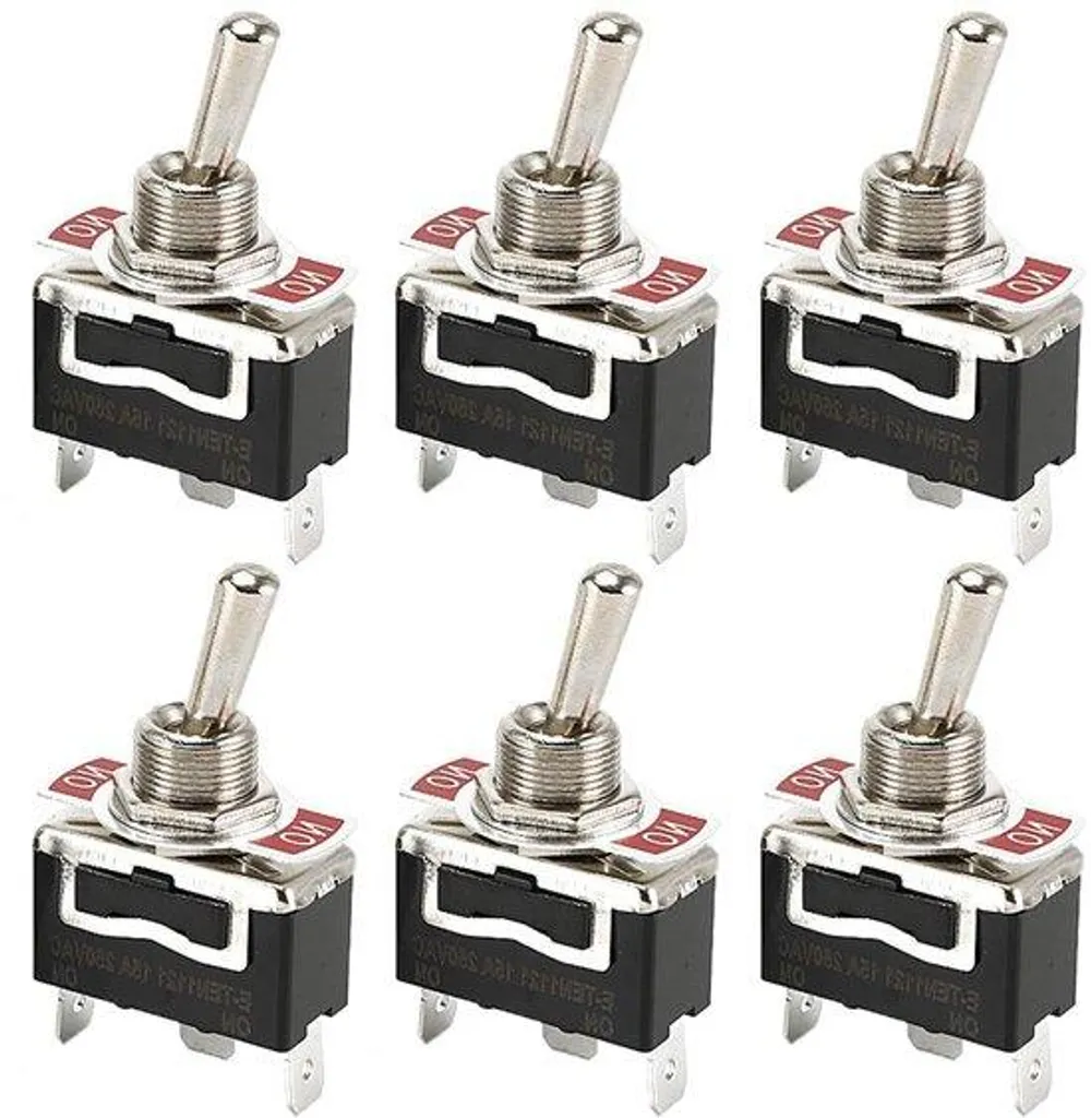 Interrupteur à bascule 12V 3 broches noir Miniboot pour camping-car x6