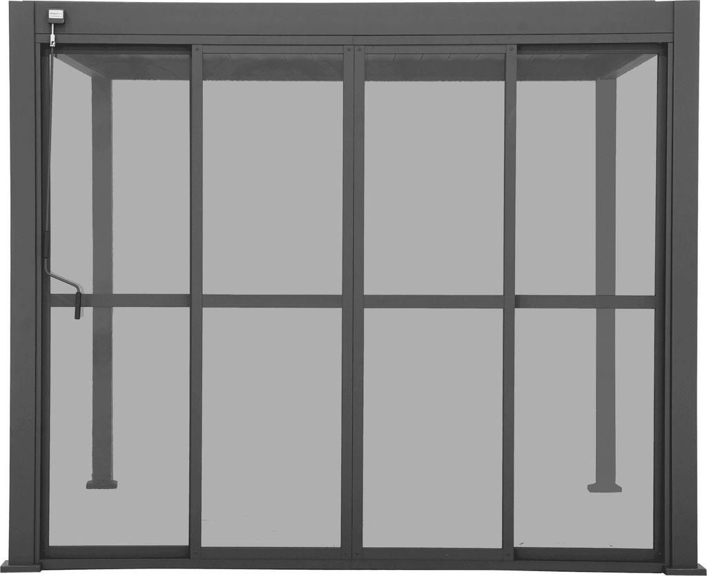 MIRADOR 111 Schiebetüren 3,6 m Aluminium Anthrazit für Deluxe Pergola