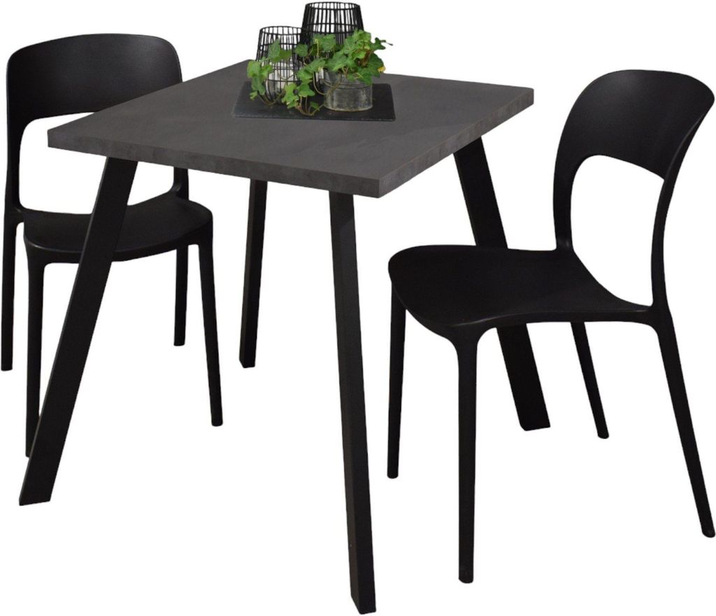 Bistrotisch Eirene 70x70x75 schwarz matt/graphit 14496