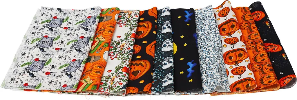 Tissu de Coton pour Décoration Halloween Couture et Patchwork 50x50cm 10pcs - 2