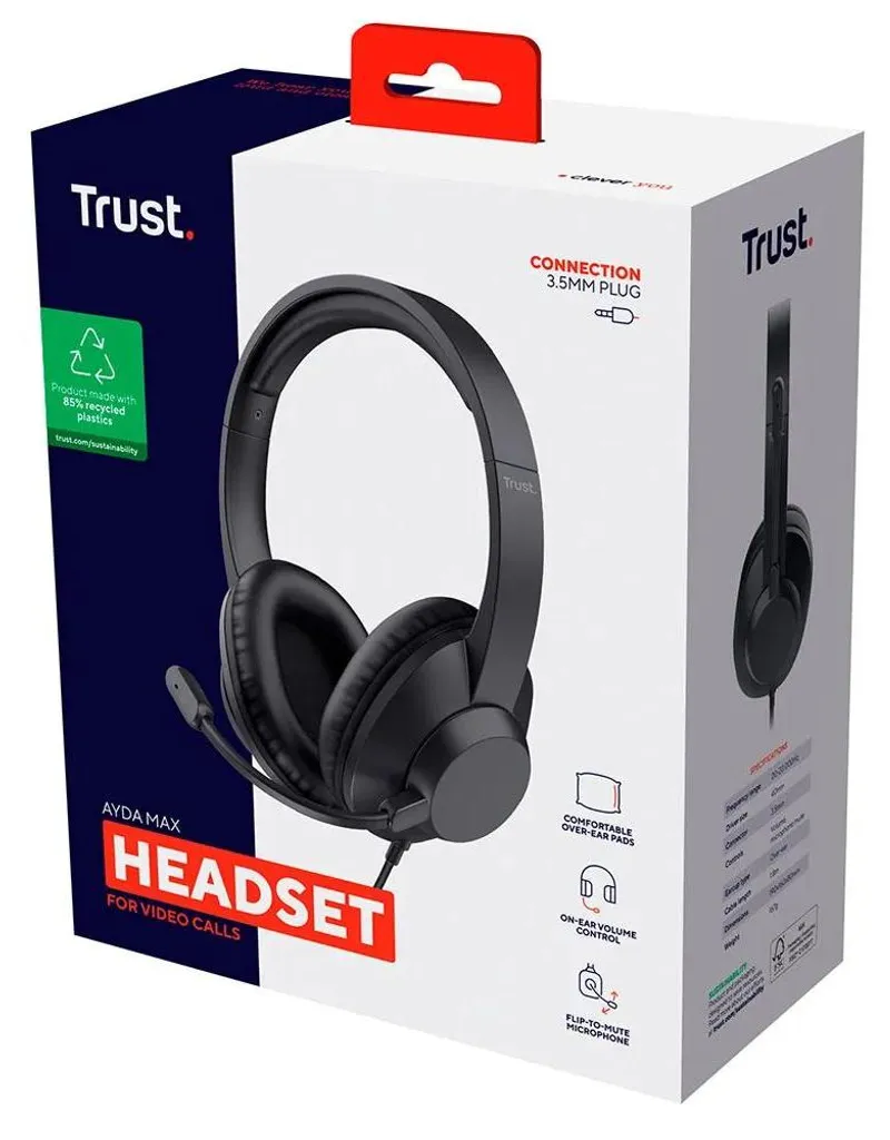 Casque Audio Over-Ear Trust Ayda Max avec Micro pour PC et Ordinateur - 11