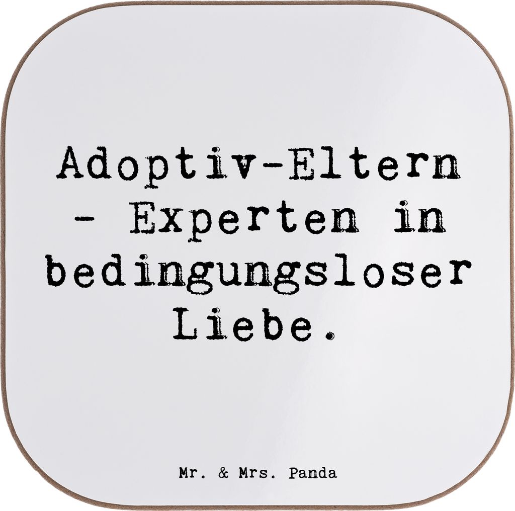 Mr. & Mrs. Panda Tassenuntersetzer Spruch Adoptiveltern Liebe - Weiß - Geschenk, Adoption, Freude, Tischuntersetzer, gläseruntersetzer, Unterstü...