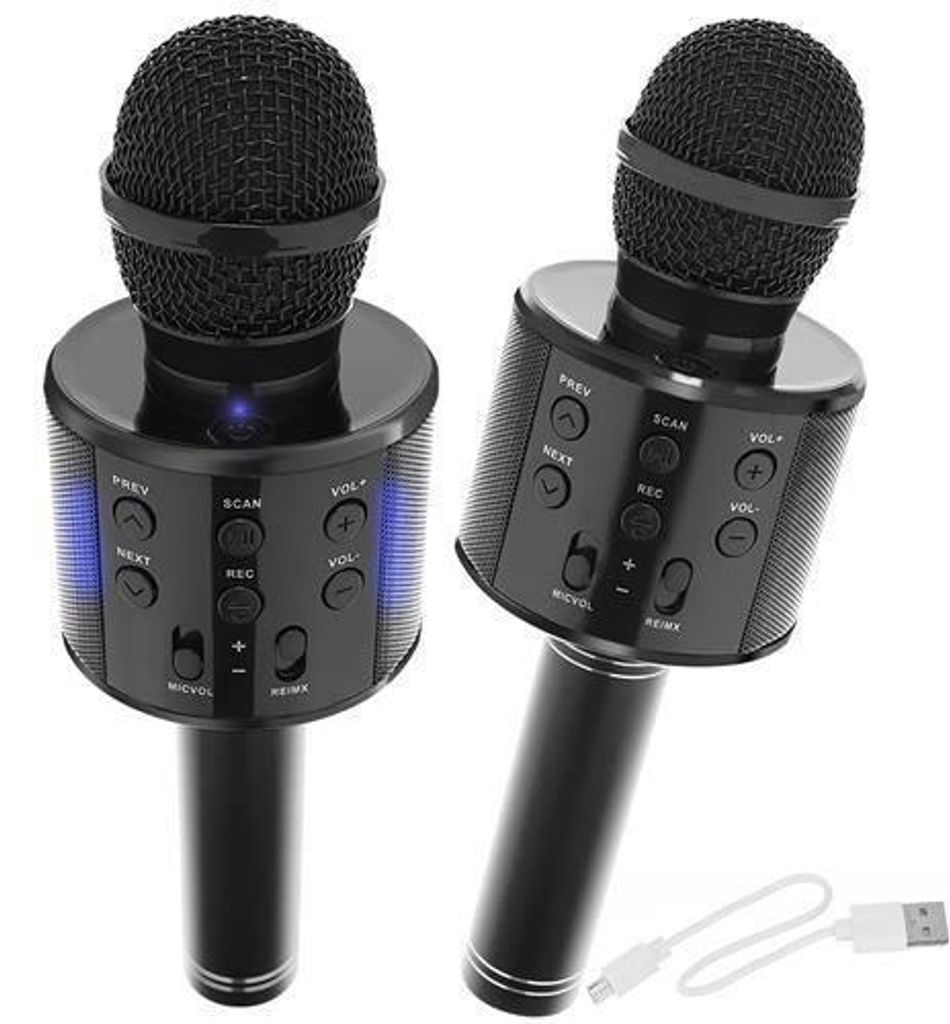Karaoke Mikrofon Bluetooth Mikrophon mit Aufnahme,Spielzeug Kinder grau 