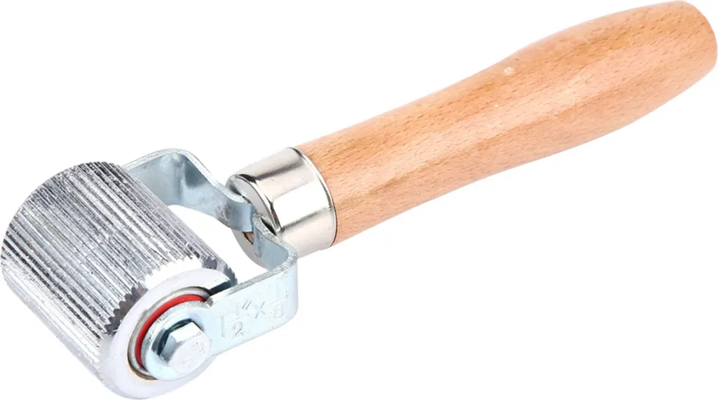 Strumento Cuscinetto a Rulli per Toppe Gomme - Acciaio e Legno - 3