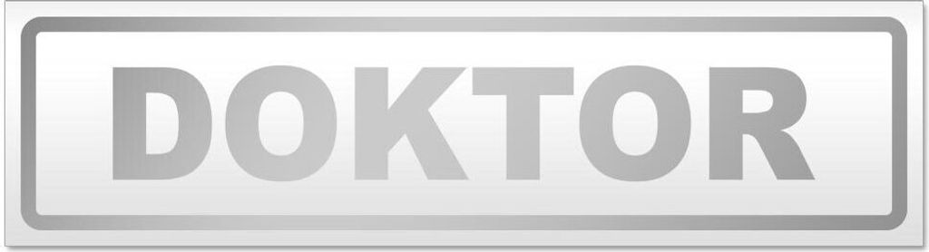 Kiwistar Doktor Magnetschild Schild magnetisch - 45cm Silber - Magnetfolie für Auto PKW Kfz