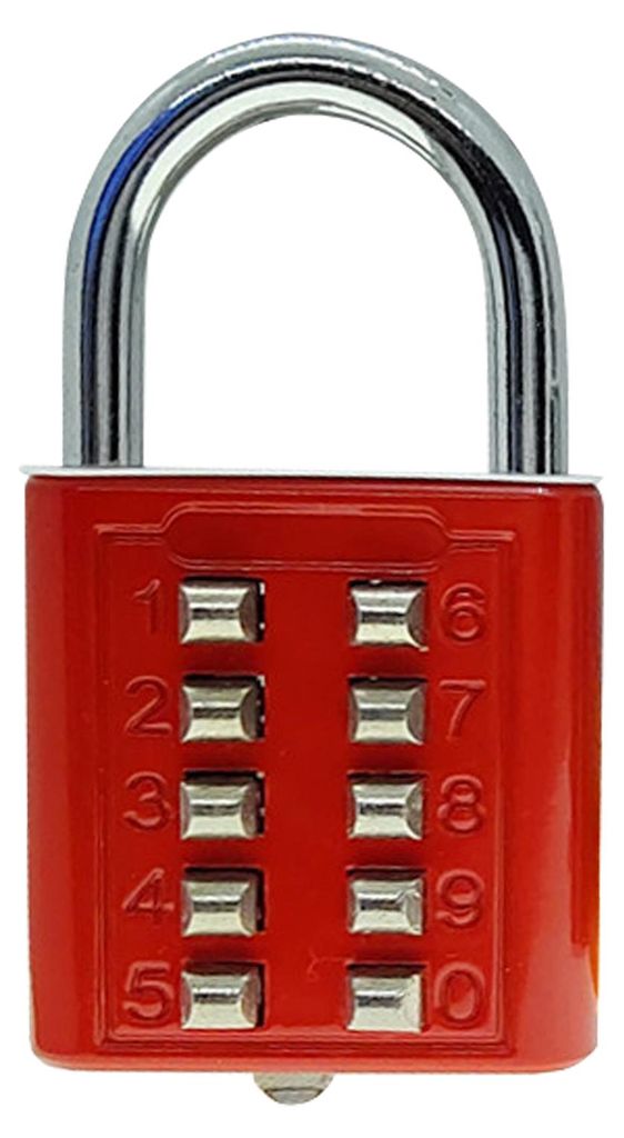 Tastenkombinations-Vorhängeschloss aus Zinklegierung, Ziffern-Passwortschloss für Rollkoffer, Aktenschrank, Tastatur, Rot