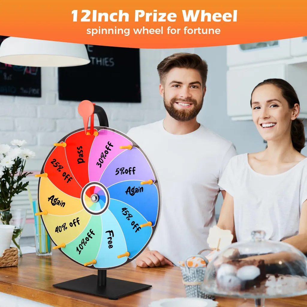 Roue de la fortune robuste 30 cm effaçable avec marqueurs et effaceur - 9
