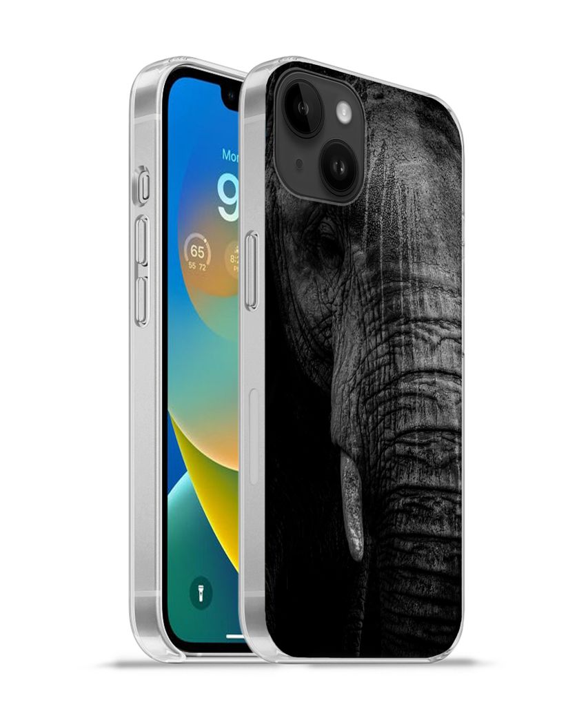 MuchoWow Handyhülle Schutzhülle Hülle für Apple iPhone 14 Plus - Soft case Elefant - Tier - Porträt Silikon Softcase Handy Hülle - Abbildung