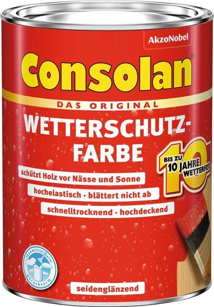 Consolan Wetterschutzfarbe braun 208 5L Holzfarbe Deckfarbe Produktbild 