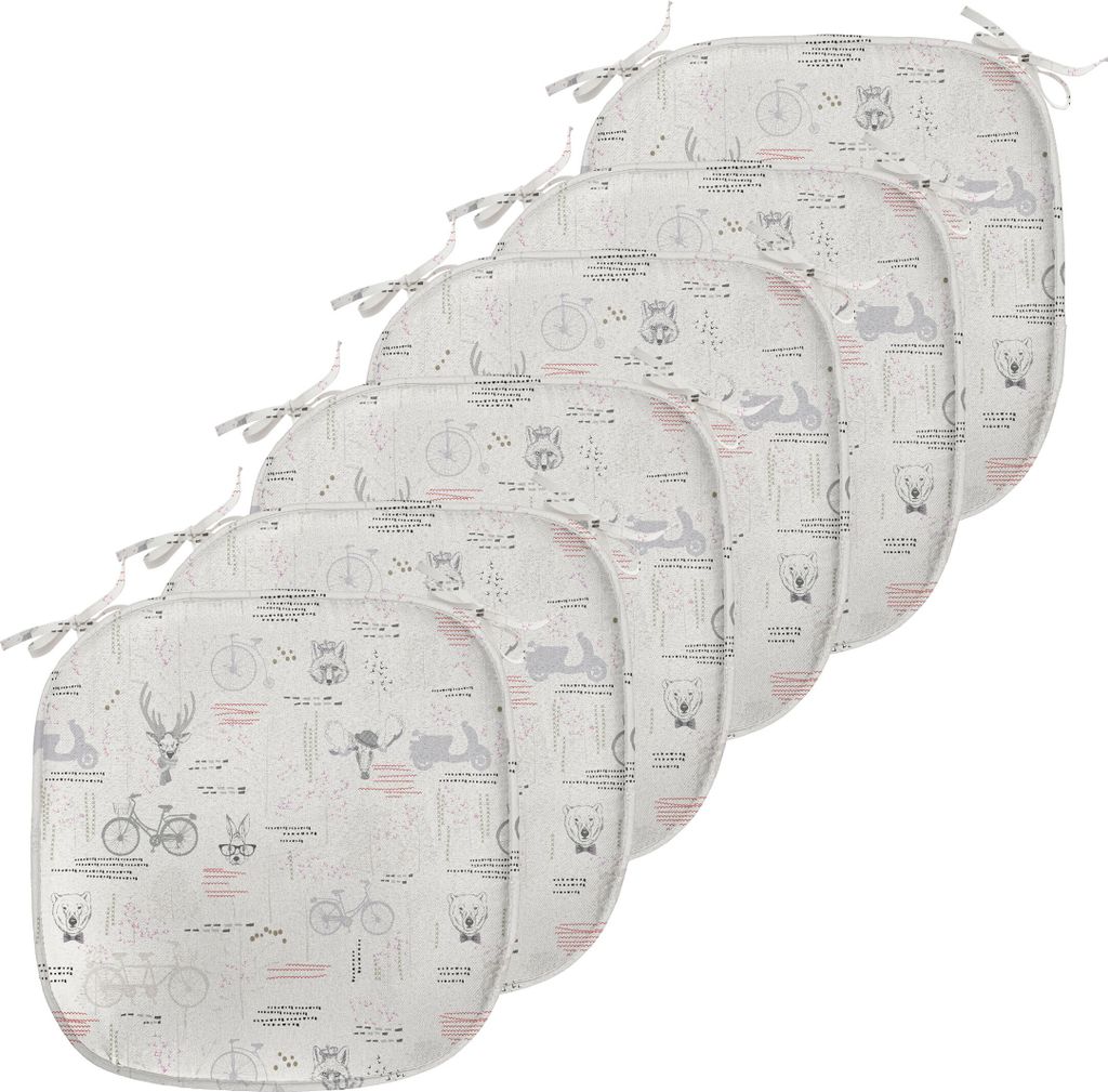 ABAKUHAUS Indie Polster für Esszimmerstühle, Minimalist Muster Natur, Dekoratives wasserfestes Kissen mit Riemen für Küchensitze, 40 cm x 40 cm...