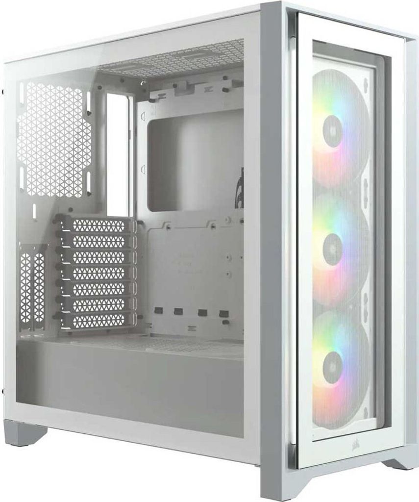 Corsair iCUE 4000X RGB, Midi Tower, PC, Weiß, ATX, EATX, Produktbild 
