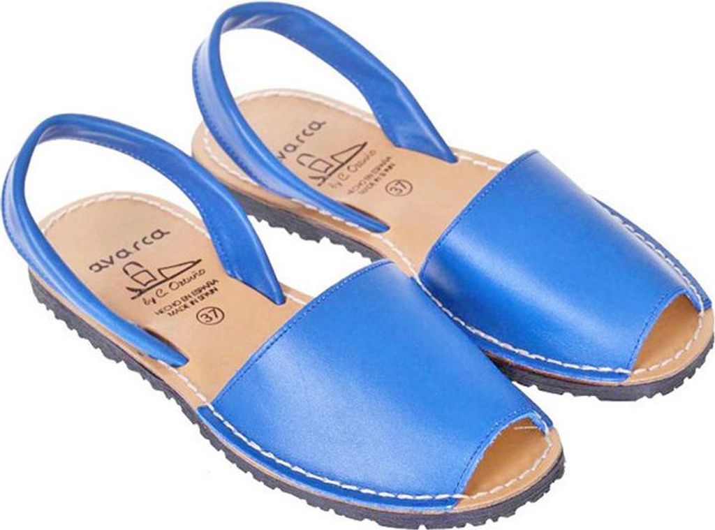 Avarcas Minorquine Sandalen, Uni, Naturleder, Azure, 41 EU