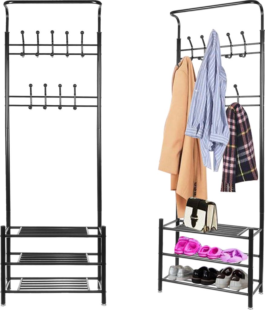 Porte-manteau Porte-manteau avec étagère à chaussures 3 Image du produit 