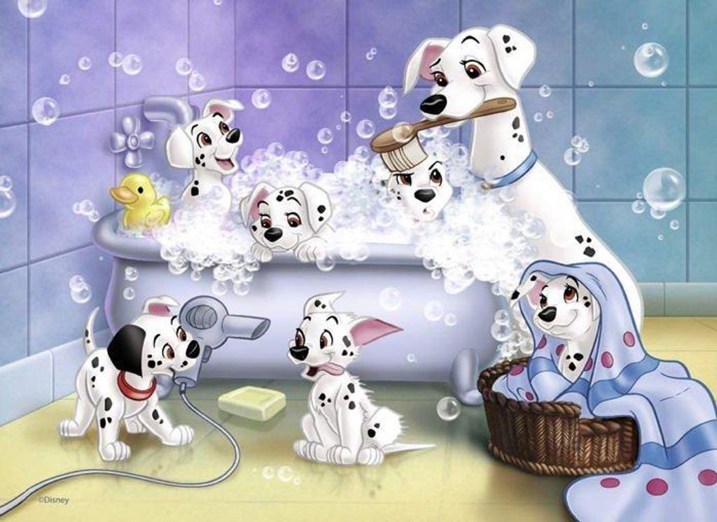Puzzle 60 Teile, NATHAN 101 Dalmatiner, Disney Szene, 36 x 26 cm, Multicolor