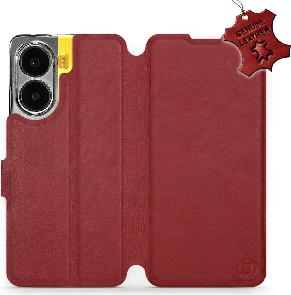 Echtleder Handyhülle für Xiaomi POCO X7 Pro, Mobiwear Leather, Dunkelrot