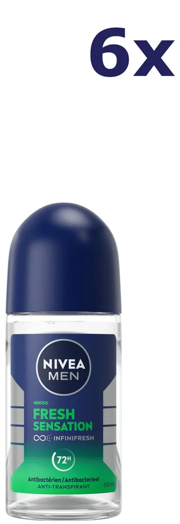 Déodorant bille Nivea Men Fresh Sensation, lot de 6 flacons de 50 ml