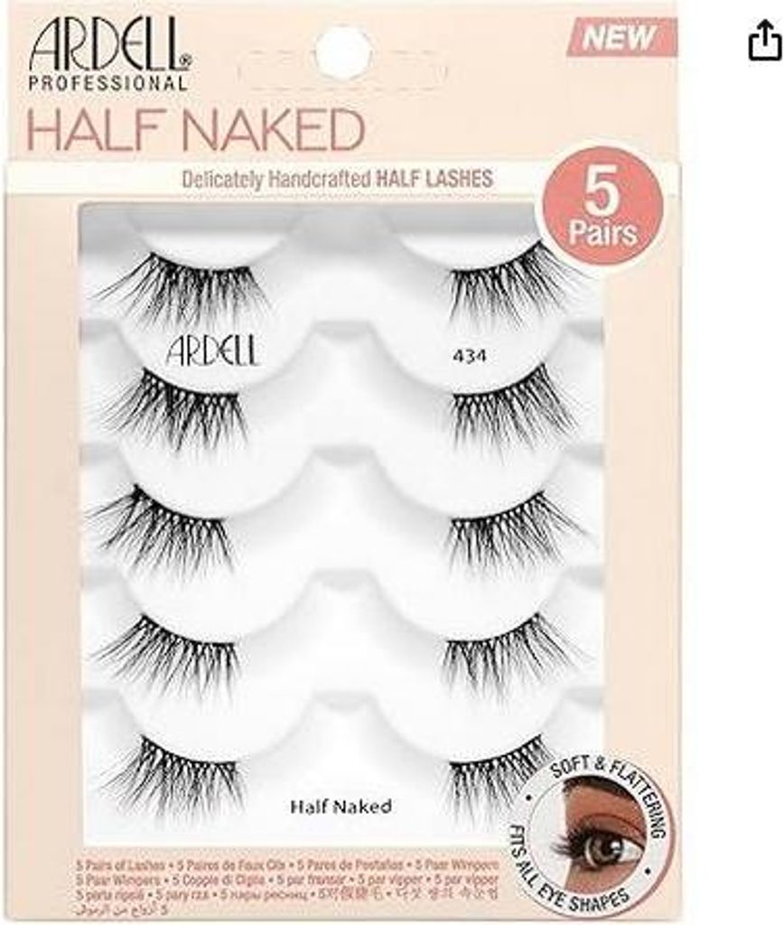 Ardell | Half Lashes Half Naked 434 - čierna - 5 párov - Obrázok produktu 