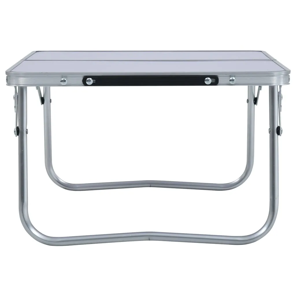 Table de camping en aluminium blanc légère et pliable - Format 60x40cm