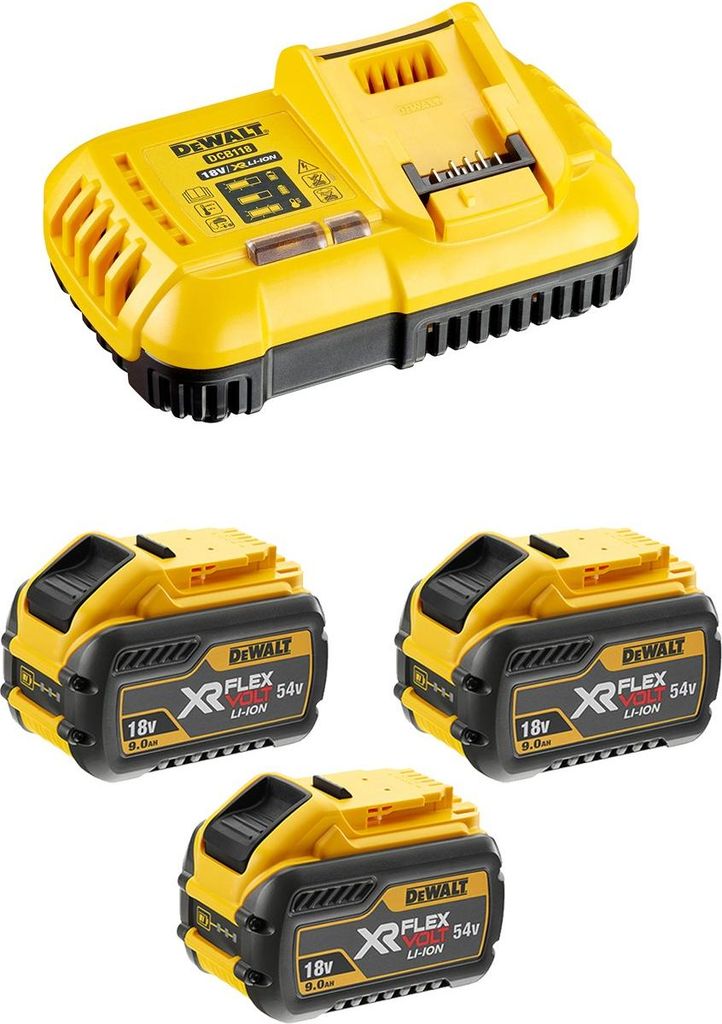 DeWalt Flexvolt DCB118X3-QW Starter-Set 3xAkku 54V /162 Wh Produktbild 