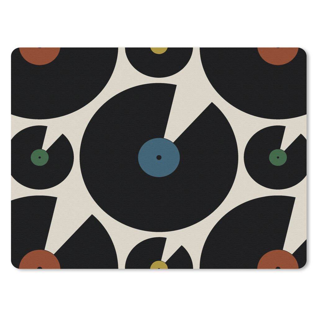 MuchoWow Mauspad Mousepad Musik - Platten - Muster 23x19 cm - Mousepads - Maus Mat - Pad - Mausunterlage - Schreibtischunterlage - Mauspad